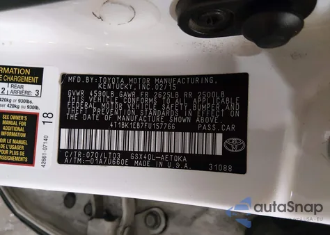 2015 Toyota Avalon Xle Touring z USA, uszkodzony, nr VIN 4T1BK1EB7FU157766